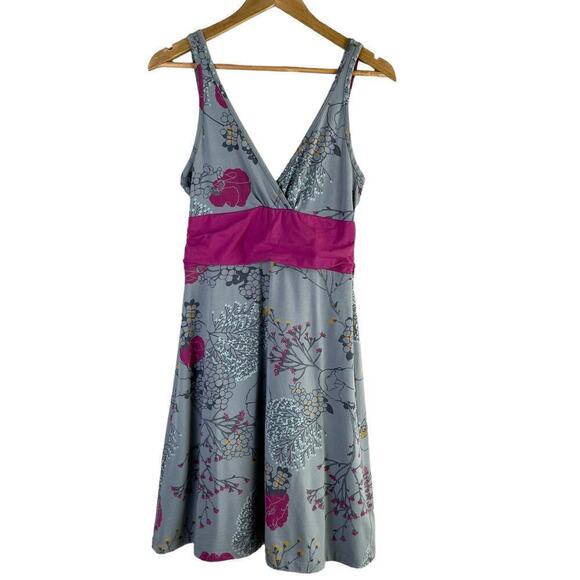 Patagonia‎ Margot Organic Cotton Dress in Grey Pink Floral Sleeveless, Small - Picture 2 of 12